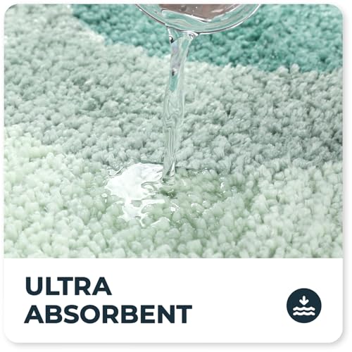 Cute Toilet Rug U Shaped, Microfiber Bathroom Toilet Rugs Non Slip Bath Mat Toliet Rug Machine Washable Absorbent Bathroom Rugs 20 x 22 Inches, Flower - color: Flower