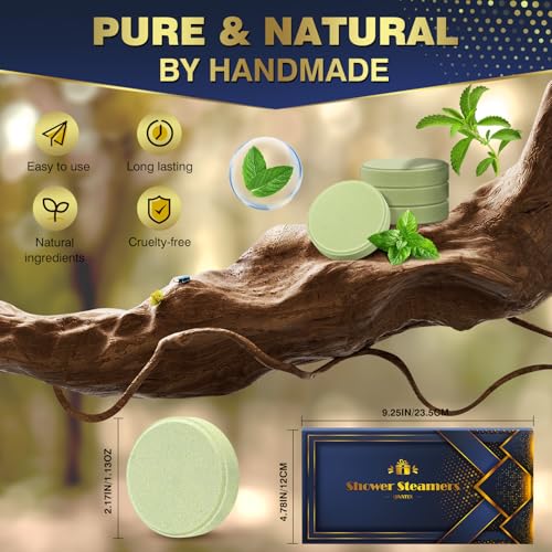 Qivatex Shower Steamers Aromatherapy for Men, Birthday Gifts for Men, Teen | Natural Essential Oils Spa Stress Relief & Relaxation Self Care Gifts for Him, Men, Dad, Husband, Boyfriend, Teen Boys - style: Blue Men