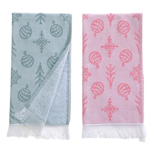 sea me at home Christmas Hand Towels Set of 2, Festive Holiday Bathroom & Kitchen Towels (Santa's Pick) - color: Santa's Pick