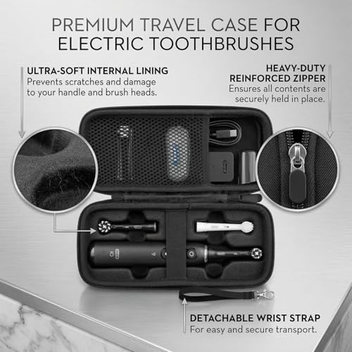 Electric Toothbrush Case compatible for Oral B, Electric Toothbrush Travel Case Portable（black）