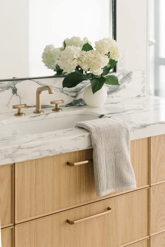 Cozy Earth Ribbed Hand Towel Set - 60% Cotton 40% Viscose from Bamboo Hand Towels - Soft & Absorbent Textured Ribbed Pattern - 2 Pack Light Grey - color: Light Grey, size: Hand Towel