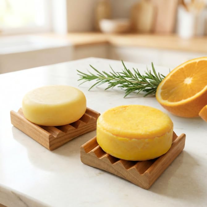 2 Pack Soap Dish, Draining Dish for Our Shampoo Bars & Conditioner Bars, 100% Natural Poplar Wood, No Chemical Varnish, Lacquer or Stain is Used, Handmade in The USA (Mini) - size: Mini