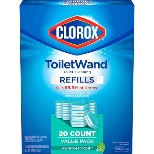 Clorox ToiletWand Toilet Cleaner Refills, Toilet brush, Rainforest Rush, 20 Count