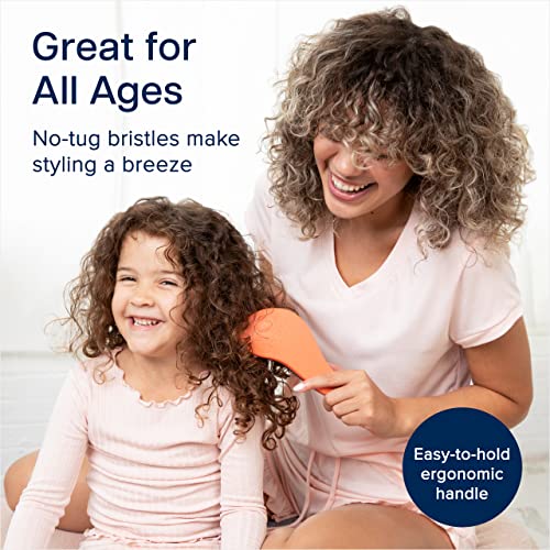 Crave Naturals Glide Thru Hair Brush - Detangler Brush for Curly, Straight, Wet or Dry Hair - Gentle Detangling Brusheses for Adults, Kids, Toddlers - Hair Accessories for Women, 7.5"x3" - Coral - color: Orange, size: 1 Pack (Regular)
