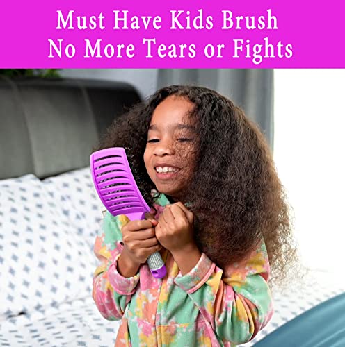 Detangling Brush Boar Bristle Hairbrush for Adult & Kids Wet or Dry Hair - KTKUDY Detangler Hair brush Getting Knots Out without Pain - Adds Shine and Makes Hair Healthier Purple - color: Purple