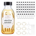 54 Pack 4 oz Clear Glass Bottle with Cap, Empty Glass Bottles for Homemade Vanilla Extract, Essential Oils, Juice, Potion, Syrup, Liquids, Christmas, Holiday Gift - color: Clear