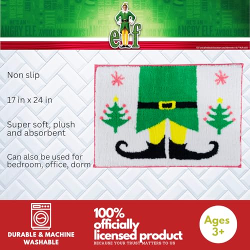 Elf Movie Buddy Christmas Bathroom Mat Rug (17x24) - Non-Slip Plush Poly Knit Holiday Home Decor Accent - (Officially Licensed Product) By Franco Collectibles - color: Elf Buddy