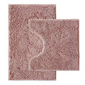 Bathroom Rugs Sets 2 Piece,Super Absorbent Chenille Bath Mats and U-Shaped Toilet Rug,Strong PVC Non Slip Backing,Microfiber Washable Dry Quickly Bath Mats for Bathroom(20"x32"+20"x20"U, Dusty Rose) - color: Dusty Rose