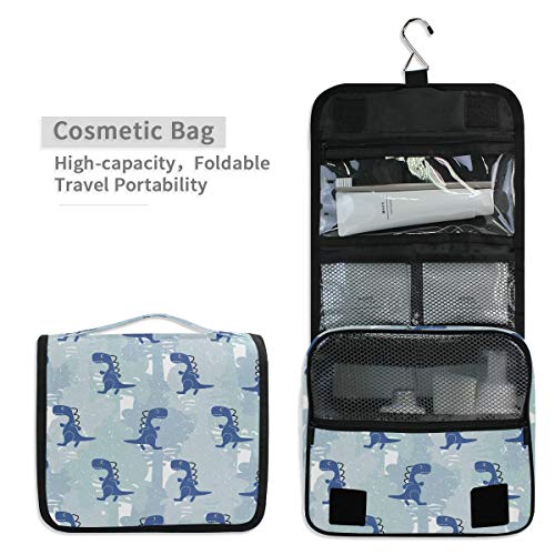 senya Hanging Travel Toiletry Bag Kit Makeup Case Cosmetics Organizer for Men Women - color: Dinosaur Blue Boy