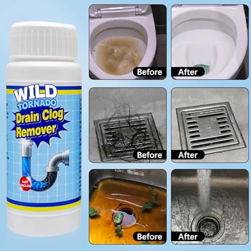 4PCS Pipe Dredge Powder, Sink & Drain Cleaner, Pipeline Dredging Agent for Kitchen Bathroom, Portable Cleaning Tool