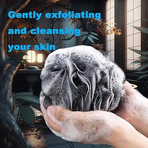 Black Bath Shower Loofah Exfoliating Body Back Scrubber Sponge for Women Men 60g (1 Pack) - style: Style 8