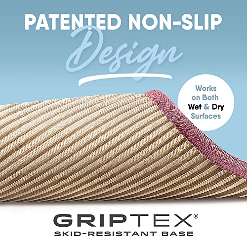 MICRODRY Quick Dry Memory Foam Luxury CoreTex Bath Mat Rug with, GripTex Skid Resistant Base, Ultra Absorbent, Comfort Soft, Easy Care, Fade & Pilling Resistant (Rose, 17x24)
