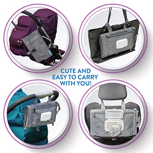 Kopi Baby Portable Diaper Changing Pad - Baby Diaper Changer Travel Bag with Wipes Pocket, Smart Design Portable Changing Mat, Infant Travel Station Kit, Gift for Newborn Girl & Boy - Grey, Classic - color: Grey, size: Classic
