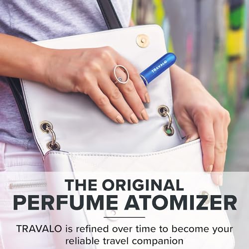 Travalo Classic HD Perfume Atomizer - Leak-Proof and TSA Approved for Air Travel - Reusable, Airtight, Easy-Fill Mini Pump Sprayer - Lightweight, Elegant Design w/Volume Window - Blue - 0.17oz - color: Blue