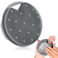 Silicone Body Scrubber -Anti Zinc Infused Exfoliating Body Scrubber | Anti Slip Silicone Loofah,Stiff & Soft Bristles for Cellulite Reduction,Blood Circulation- Gray - color: Dark Gray