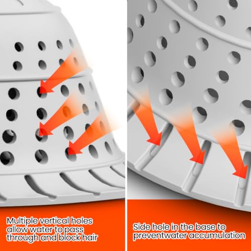 Shower Drain Hair Catcher - Bathtub Drain Cover Foldable Silicone，Shower Drain Protector for Pop-Up and Regular Drains of Shower,Tub, Bathroom, Sink,Grey - color: Gray