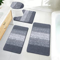 Bsmathom Bathroom Rugs Sets 4 Piece with Toilet Cover, Plush Shaggy Microfiber Non Slip Bath Rugs, Machine Washable Bathroom Mat with U-Shaped Contour Toilet Mat Shower, Dark Grey - color: Dark Grey, size: 18"x26"+20"x31"+U20"x24"+Cover19"x21"