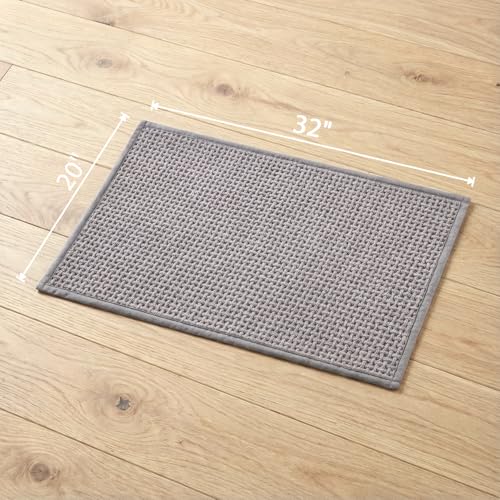 Bathroom Rugs Non Slip Washable, Super Absorbent Thin Bath Mat for Small Quick Dry Low Pile Bathroom Rug, (Light Gray, 32″x20″) - color: Light Gray, size: 1'8" x 2'8" (32″x20″)
