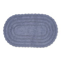 DII Crochet Collection Reversible Bath Mat, Large Oval, 21x34, Stonewash Blue - color: Stonewash Blue, size: 1'9" x 2'10" (Oval)