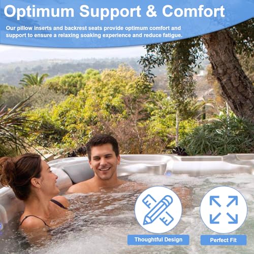 Earthtec 76558 74610 Replacement for Hot Spring Spa Pillow Hot Tub Headrests Fit for Limelight Spas, Pulse/Pulse DL/Bolt (2012-2017), Glow/Flair (2008-2017), Gleam (2013-2017) (3 Pcs)