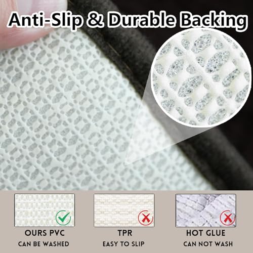 Chenille Bath Rug, Ultra Soft Absorbent Bathroom Mat, Non-Slip PVC Backing, Machine Washable, 23x14, Coffee - color: Coffee, size: 23" x 14"