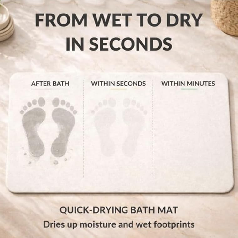 Stone Bath Mat – Diatomaceous Earth Quick Drying Non-Slip Bathroom Mat – Absorbent Diatomite Shower Mat, Durable & Easy to Clean, Modern, 23.6" x 15.3" (2 Pack White Marble) - color: White - Marble