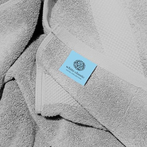 White Classic Luxury Bath Towels Set of 4 Large - 700 GSM Cotton Ultra Soft Bath Towels 27x54 | Highly Absorbent and Quick Dry | Hotel Towels for Bathroom Luxury, Plush Shower Towels, Dolphin Gray - color: 07: Dolphin Gray