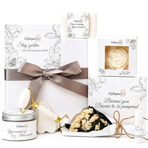 Luxury Spa Gifts for Women, Pamper Self Care Gift Set with Shower Steamers, Body Scrub, Candle & Gua Sha, Birthday, Bridal Shower & Thank You Gifts - color: Birthday