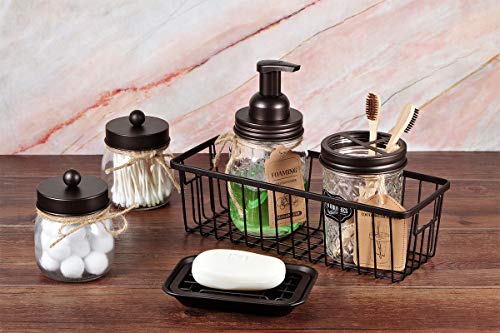 Kitchen and Bathroom Soap Dish Tray - Metal 2-Piece Soap Dish Tray with Drainage Grid and Holder for Kitchen Sink Countertops to Store Soap, Sponges, Scrubbers - Rust Resistant - 2 Pack (Bronze) - color: Bronze