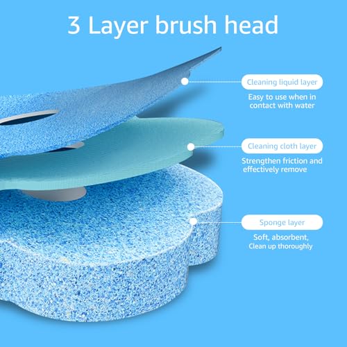 72PCS Disposable Toilet Cleaning Brush Wand Cleaner Refills, Contains Only the Brush Head, Disposable Toilet Cleaning Pads, Bathroom Toilet Bowl Brush and Holder Set (Refills) - color: Refills