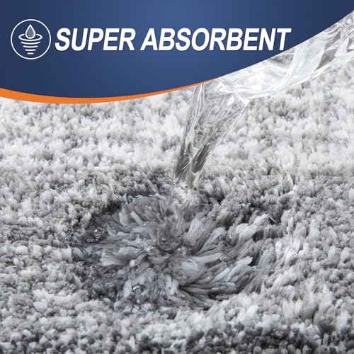 OLANLY Bathroom Rug Set 2 Piece, Soft Absorbent Microfiber Bath Rug Set, Non-Slip, Machine Wash Dry, Plush Shaggy Bath Mats for Bathroom (30"x20"+24"x16", Grey) - color: Grey, size: 30" X 20" + 24" X 16"