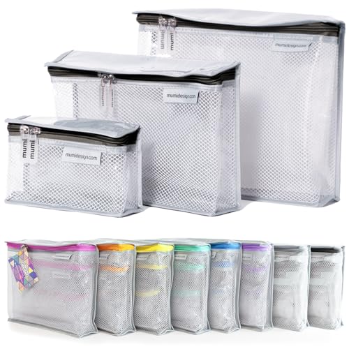 MUMI Travel Toiletry Bag Set of 3 – Clear TSA Approved Toiletry Bags for Women – Reusable Water-Resistant Makeup Organizer Pouches for Skincare, Cosmetics, Travel Accessories, Airport Packing - Black - color: Black