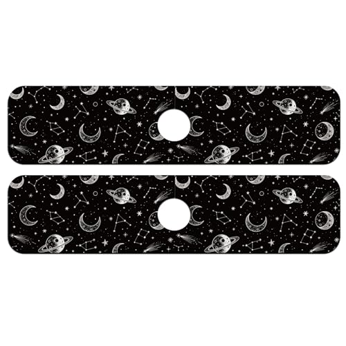 2 Pcs Kitchen Sink Splash Guard Faucet Mat Stars Moon Pattern Faucet Mat for Sinks Absorbing Drying Mats for Kitchen Bathroom - color: Stars Moon Pattern