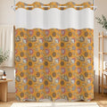 No Hook Shower Curtain with Snap in Liner Set FYLX00238 - color: Boho Floral Paisley