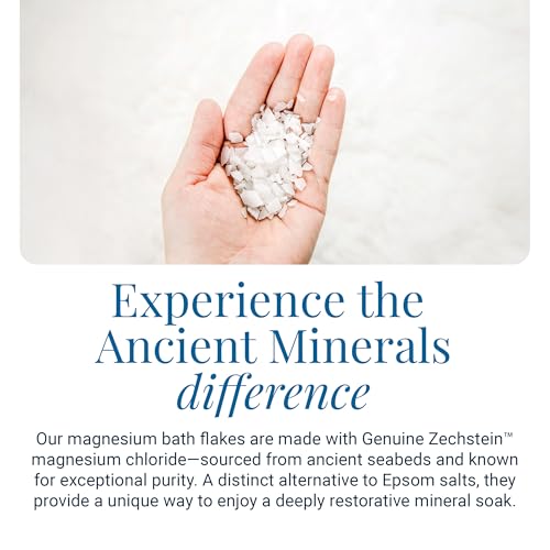 Ancient Minerals Magnesium Bath Flakes - Bathing Alternative to Epsom Salt - Soak in Natural Salts - High-Absorption Efficiency for Relaxation, Wellness & Muscle Relief (4 .4 lb) - size: 70.4 Ounce (Pack of 1)