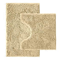Bathroom Rugs Sets 2 Piece,Super Absorbent Chenille Bath Mats and U-Shaped Toilet Rug,Strong PVC Non Slip Backing,Microfiber Washable Dry Quickly Bath Mats for Bathroom(20"x32"+20"x20"U, Camel) - color: Camel