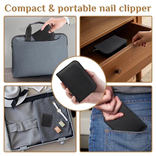MINKINH Manicure Set Professional Nail Clipper Kit-26 Pieces Stainless Steel Manicure Kit,Nail Care Tools with Luxurious Travel Case Nail Grooming Kit Present for Men Husband Boyfriend Parent (Black) - color: Black