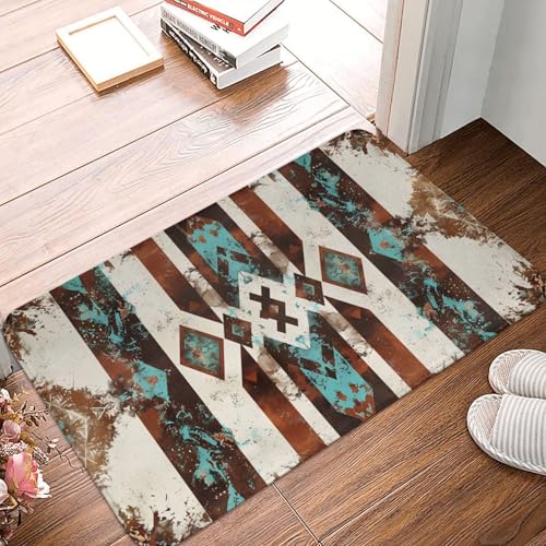 Bath Mat Cowhide Print Western Quick Dry Bathroom Rugs Non Slip Absorbent Shower Flannel Rug Floor Mat for Bathroom,Bathtub,Sink,Bedroom,16"X24" - color: Cay14