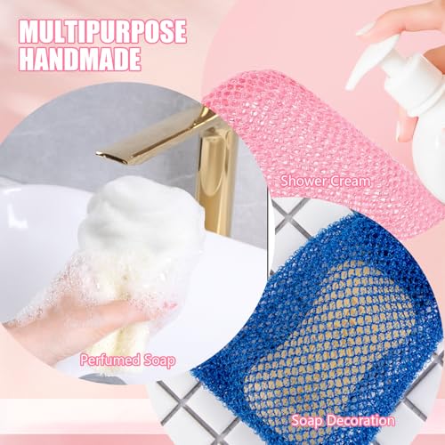 6pack Soap Bar Bag, Mesh Soap Bags For Soaps Bars Bar Mesh Saver Pouch Shampoo Bars Net For Shower Hangable Exfoliating With Drawstring(5 Colors, 5.5 * 3.5in)