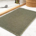 tchdio Waffle Bath Mat, Super Absorbent Non Slip Bath Mat Ultra Soft Bathmat Machine Washable Bath Rugs with Tassels, Beside Tub, 24" x 36" - color: Green, size: 24" x 36"