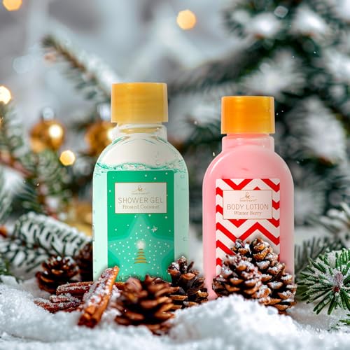 Christmas Advent Calendar 2025, 12 Days of Holiday Advent Calendar for Women, BODY & EARTH Spa Gift Baskets with Snowman Bath Bomb, Scented Candle, Christmas Hat, New Year Bath Set for Women - color: Green & Red