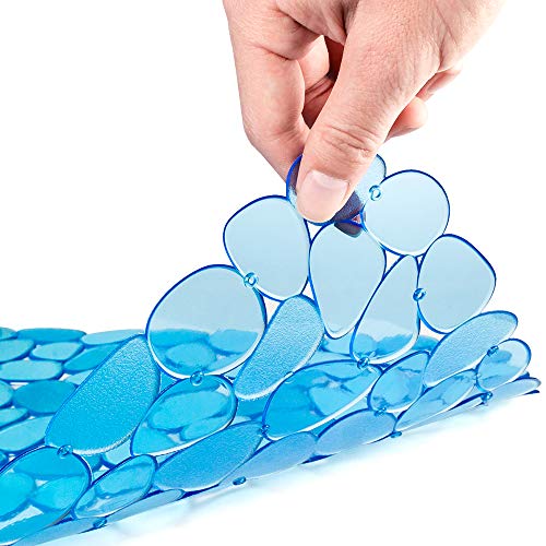 Bligli Pebble Sink Mat for Stainless Steel/Ceramic Sinks, PVC Eco-Friendly Sink Protectors Mats for Bottom of Kitchen Sink, Dish Drying Mat for Dishes and Glassware, 15.7 x 11.8 inch, Blue - color: Blue