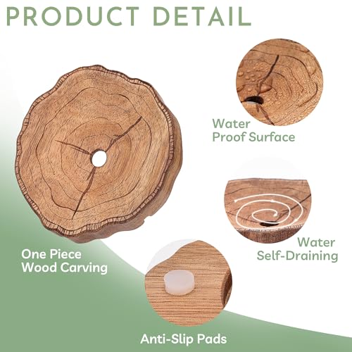 Acacia Wooden Soap Dish with Self Draining, Funny and Modern Multi Shape Design, Soap Holder for Sink Countertop, Shower & Bathroom Soap Tray。 (Tree Ring-3.94"x3.94"x0.86") - size: Tree Ring-3.94"x3.94"x0.86"