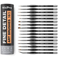Nicpro 16 PCS Miniature Paint Brushes, Fine Tip Micro Model Detail Paint Brush Set for Acrylic Watercolor Oil, Paint by Number, Models, Miniatures, Craft, Rock Painting - with Container - style: 16 Pack (Detail)