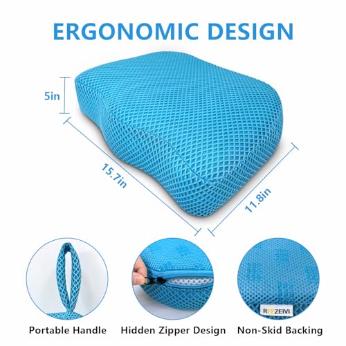 REEZEIVI Hot Tub Booster Seat for Adults,5 Inch Thick SPA Cushion,Weighted Hot Tub Cushion with Non-Slip Bottom,Quick Dry Spa seat,Washable 3D Mesh,Inflatable Hot Tub,Pool, Bathtub (Bue) - color: Bue