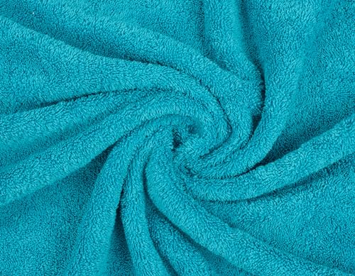 American Soft Linen 100% Cotton Luxury Turkish Towels, 6 Piece Towel Set | Soft Absorbent Quick Dry OEKO Tex Standard 100 Certificated Durable Machine Washable Breathable Premium Hotel Quality - color: Aqua Blue, size: 6PC (2BT + 2HT + 2WC)