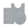 SHACOS Microfiber Bathroom Rugs Set of 3 Pieces | Small Bath Mats 16"x24" with Toilet Lid Cover U Shaped Toilet Rug Fluffy Plush Non Slip Washable Carpet(Light Grey) - color: Light Grey, size: 16"x24"+U-Shape 20"x24"+Lid Cover 19"x21"