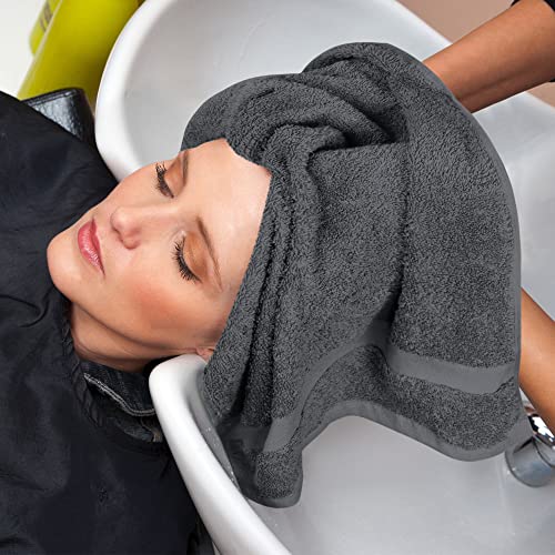 Utopia Towels, Salon Towel, Pack of 12, Not Bleach Proof, 16 by 27 Inches, Highly Absorbent Cotton Towels for Hand, Gym, Beauty, Spa, and Home Hair Care, Grey - color: Grey, size: 12 Pack