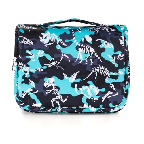 Kids Hanging Toiletry Bag for Boys, Travel Toiletry Bag for Little Young Boys Waterproof Wash Bag Toddler Traveling Toiletries, Dinosaur Black - color: Dinosaur-Black