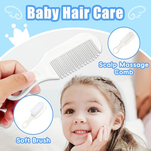 Baby Healthcare and Grooming Kit, Baby Safety Care Set, Baby Electric Nail Trimmer Set Newborn Nursery Health Care Set for Newborn Infant Toddlers Baby Boys Girls Kids (Grey White-18 Kits) - style: Grey White 18 in 1
